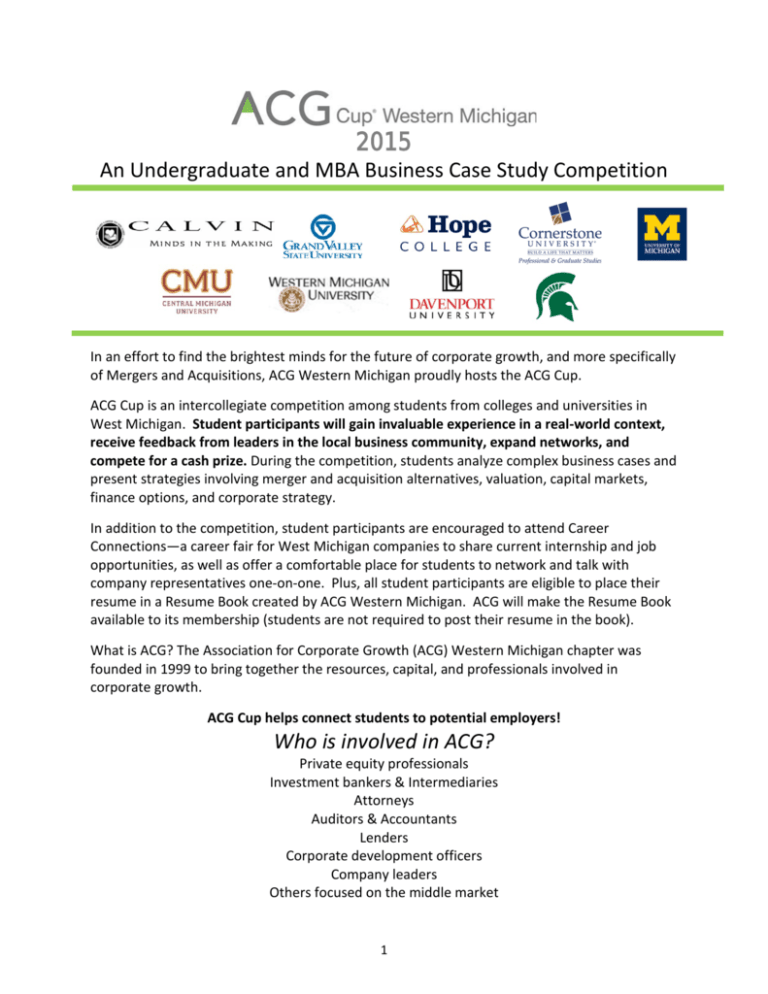 An Undergraduate And MBA Business Case Study Competition Who