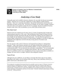 Analyzing a Case Study - Arthur W. Page Society