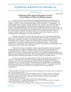United States FDA Approval Of Generic Lovenox