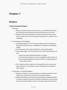 AP Human Geography Crash Course Chapter 7 Religion