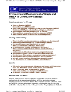 Environmental Management of MRSA