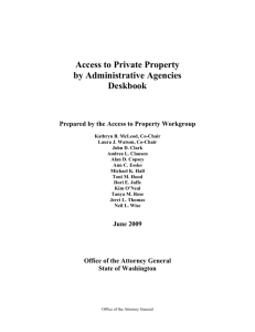 Access to Private Property by Administrative Agencies Deskbook