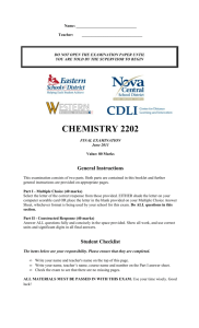 Chemistry 2202 June 2011 Final Exam June 2x