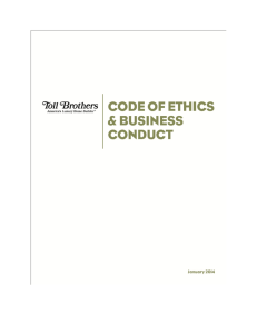 Toll Brothers, Inc. Code of Ethics and Business Conduct