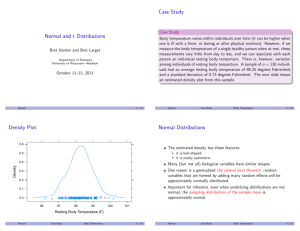 Normal and t Distributions - Department of Statistics