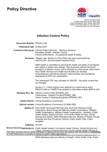 Infection Control Policy - NSW Health