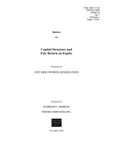 Capital Structure and Fair Return on Equity