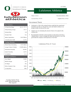 Lululemon Athletica - University of Oregon Investment Group