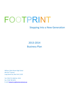 Stepping Into a New Generation 2013-2014 Business Plan