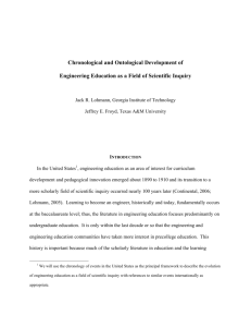 Chronological and Ontological Development of Engineering