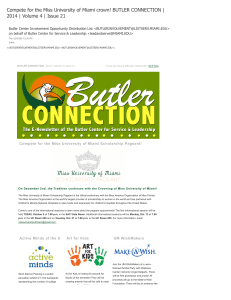 Compete for the Miss University of Miami crown! BUTLER