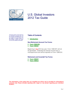 U.S. Global Investors 2012 Tax Guide
