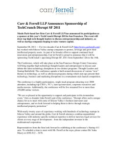 Carr & Ferrell LLP Announces Sponsorship of TechCrunch Disrupt