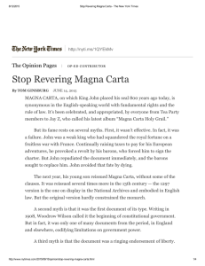 Stop Revering Magna Carta