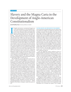 Slavery and the Magna Carta in the Development of Anglo