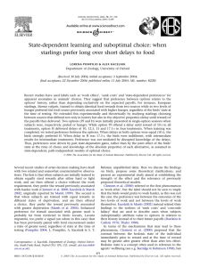 State-dependent learning and suboptimal choice: when starlings