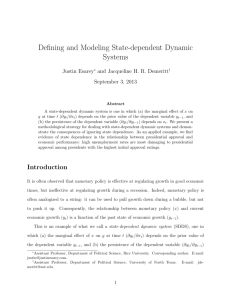 Defining and Modeling State-dependent Dynamic