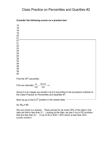 Class Practice on Percentiles and Quartiles #2