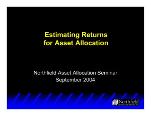 Estimating Returns for Asset Allocation