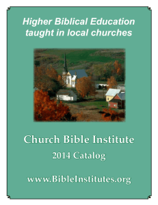 Church Bible Institute - Bible Institutes for Churches