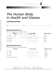 2 The Human Body in Health and Disease