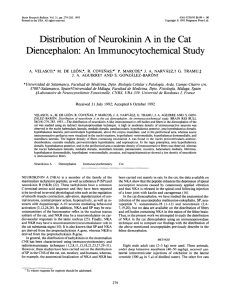 Distribution of Neurokinin A in the Cat Diencephalon: An