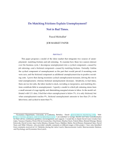 Do Matching Frictions Explain Unemployment?