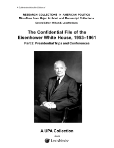 Confidential Files of the Eisenhower White House, Part 2