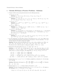 1 Calculus III Exam 2 Practice Problems