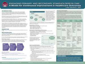 ENGAGING PRIMARY AND SECONDARY STAKEHOLDERS IN CME: