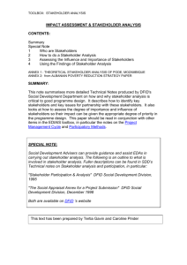 impact assessment & stakeholder analysis