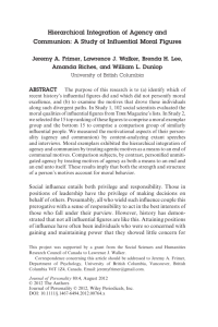 Hierarchical Integration of Agency and Communion: A Study of