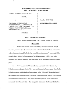 First Amended Complaint, Redbox Automated Retail, LLC v
