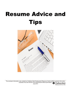 Resume Advice and Tips - Chatham-Kent