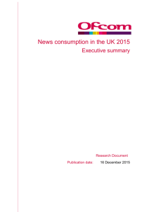 News consumption in the UK 2015 - Stakeholders