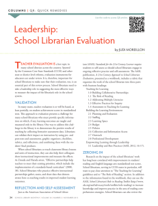 Leadership: School Librarian Evaluation - ABC-Clio