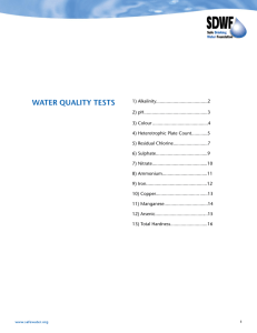 Water Quality teStS - Safe Drinking Water Foundation