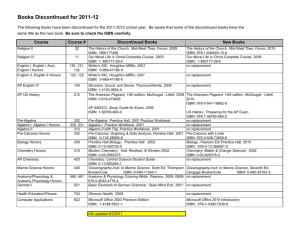 Books Discontinued for 2011-12