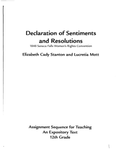 Declaration of Sentiments and Resolutions