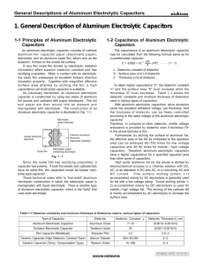 1. General Description of Aluminum Electrolytic Capacitors