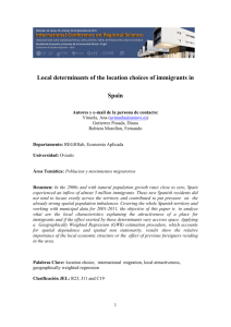 Local determinants of the location choices of immigrants in Spain