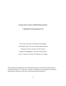 Concepts and Correlates of Political Representation