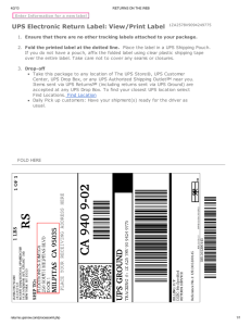 UPS Electronic Return Label: View/Print Label 1ZA2578V9094249775