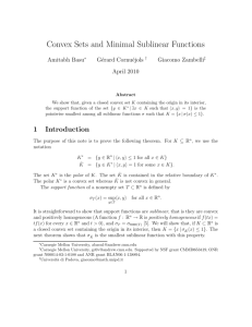 Convex Sets and Minimal Sublinear Functions