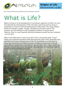 What is Life? - Biology Junction