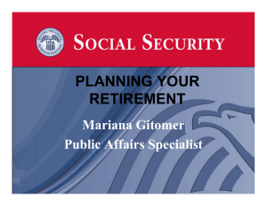 Social Security - Planning your Future