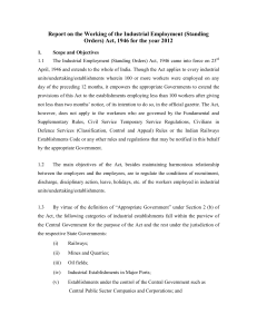 (Standing Orders) Act, 1946 for the year 2012