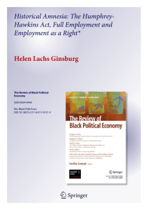 Historical Amnesia: The Humphrey- Hawkins Act, Full Employment