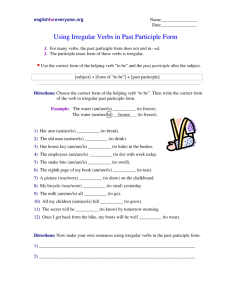 Using Irregular Verbs in Past Participle Form