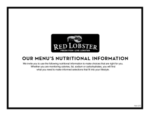 Red Lobster Nutritional Info